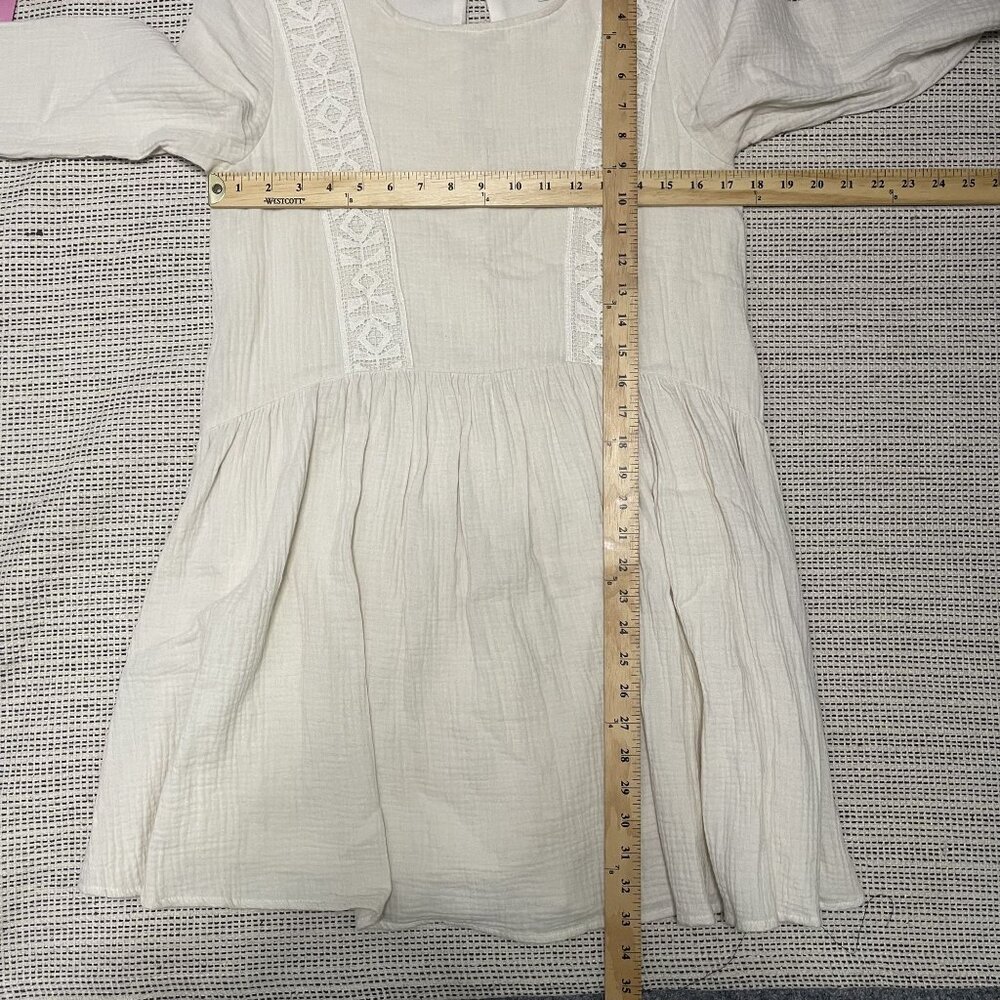 Anthropologie Eri + Ali Boho Pheasant Dress XXS Cream - Picture 6 of 6